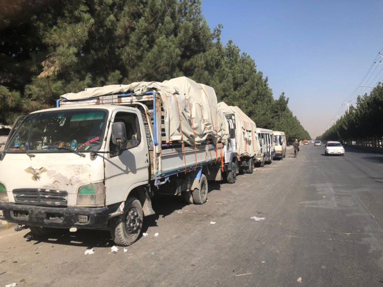 Pen, his team & their animals currently stuck outside Kabul Airport. Urgent appeals being made to be allowed through. #OperationArk @nowzad @gmb Photo credit: @jeromestarkey