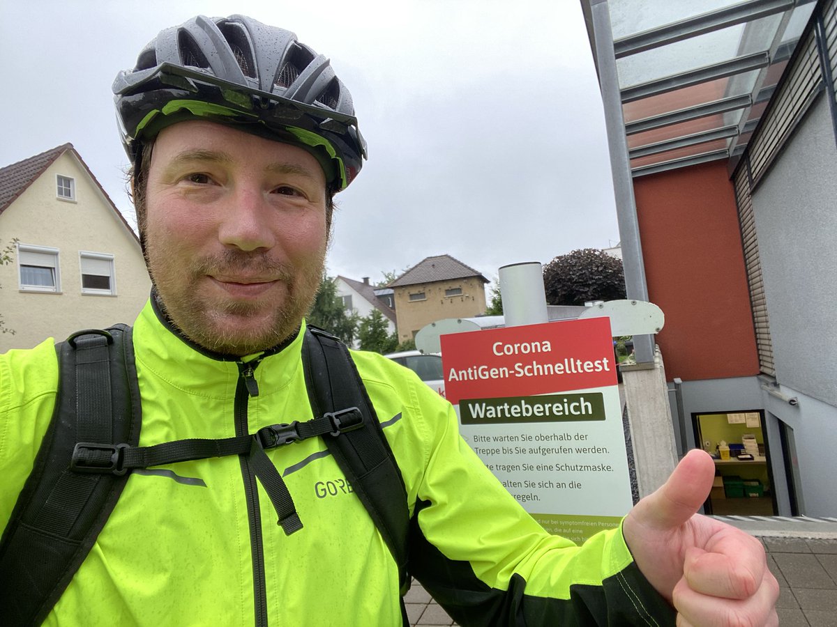 packREPORT_de's tweet photo. Corona-Test = done! #tourdepackagingvalley #mitdemrad #Nachhaltigkeit #packreport https://t.co/mp6WSaR3cM