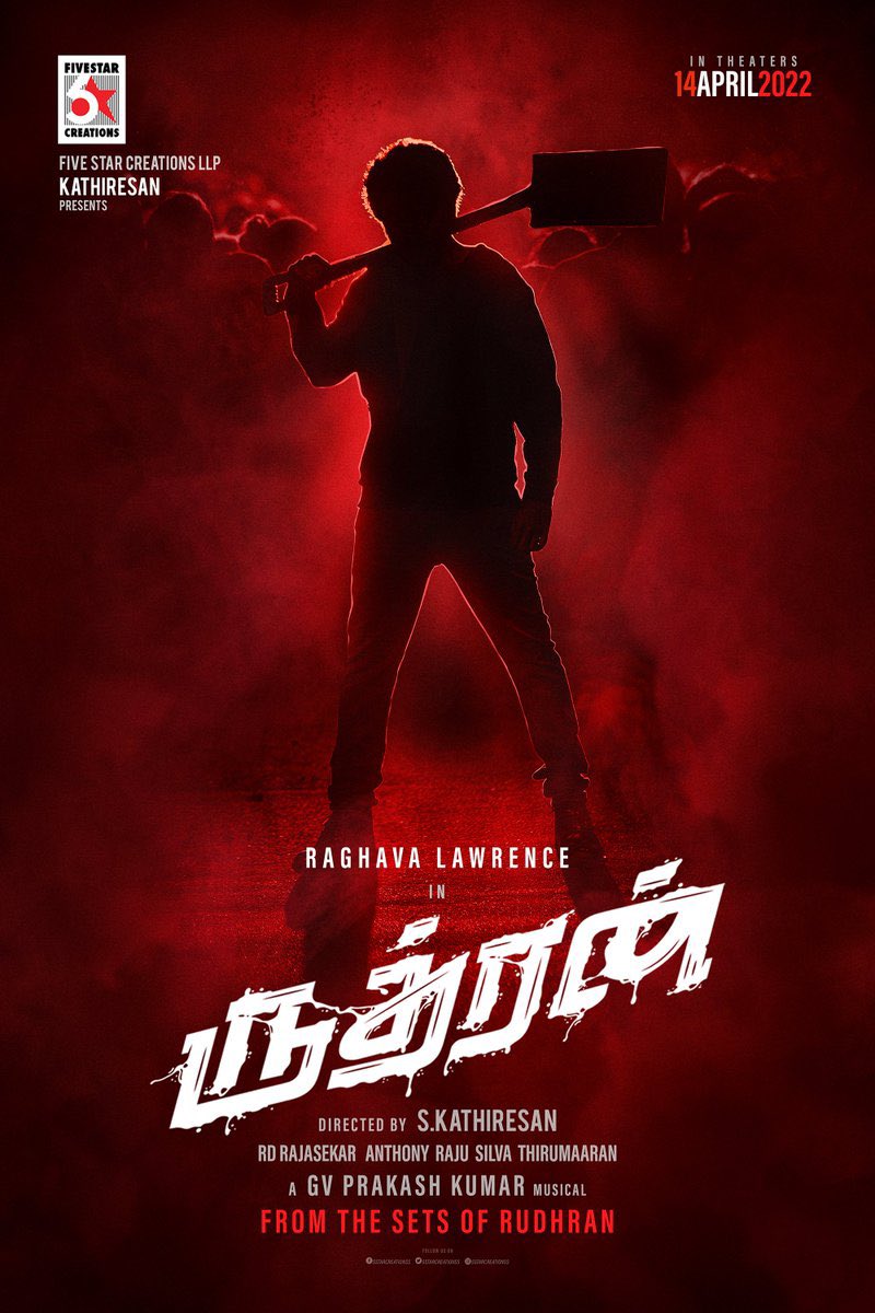 DskTamilan's tweet photo. In theaters from 14th April 2022 🎥
#RudhranfromApr14
@offl_Lawrence
#DSKTAMILAN
#DSK https://t.co/HDAlDNDINT