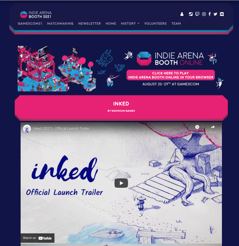 Inked is at #indiearenabooth #gamescom2021! 🥰