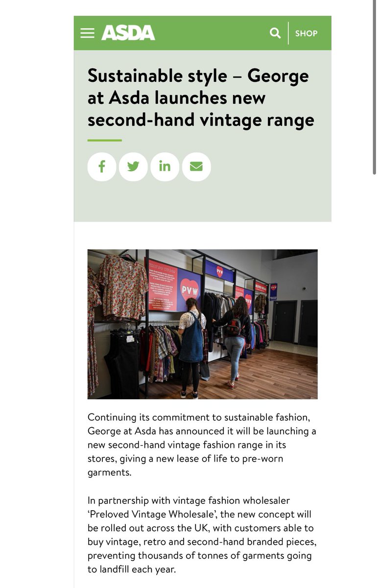 thrifty_saint's tweet image. Hey @asda @Georgeatasda - you hit the press with a sustainable fashion message by stocking a small selection of secondhand clothes (April ‘21), &amp;amp; then stock @Missguided in 100 stores 4 months later?
I smell #greenwashing with that preloved campaign. Disappointing 🙄