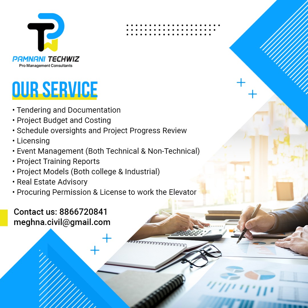 pamnanitechwiz's tweet image. Our Services
• Tendering and Documentation
• Project budget and Costing
• Schedule oversights and project progress review
• Licensing
• Event Management 
• Project Training Reports
• Project Models 
• Real Estate Advisory
• Procuring Permission and License for elevator