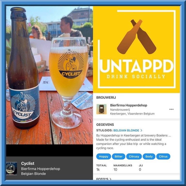 Cyclistbier1's tweet photo. Op naar 1k proevers op UNTAPPD #kleinisfijn #koers #cyclist #wielerbier #wielrennen https://t.co/szVcJbdDmz