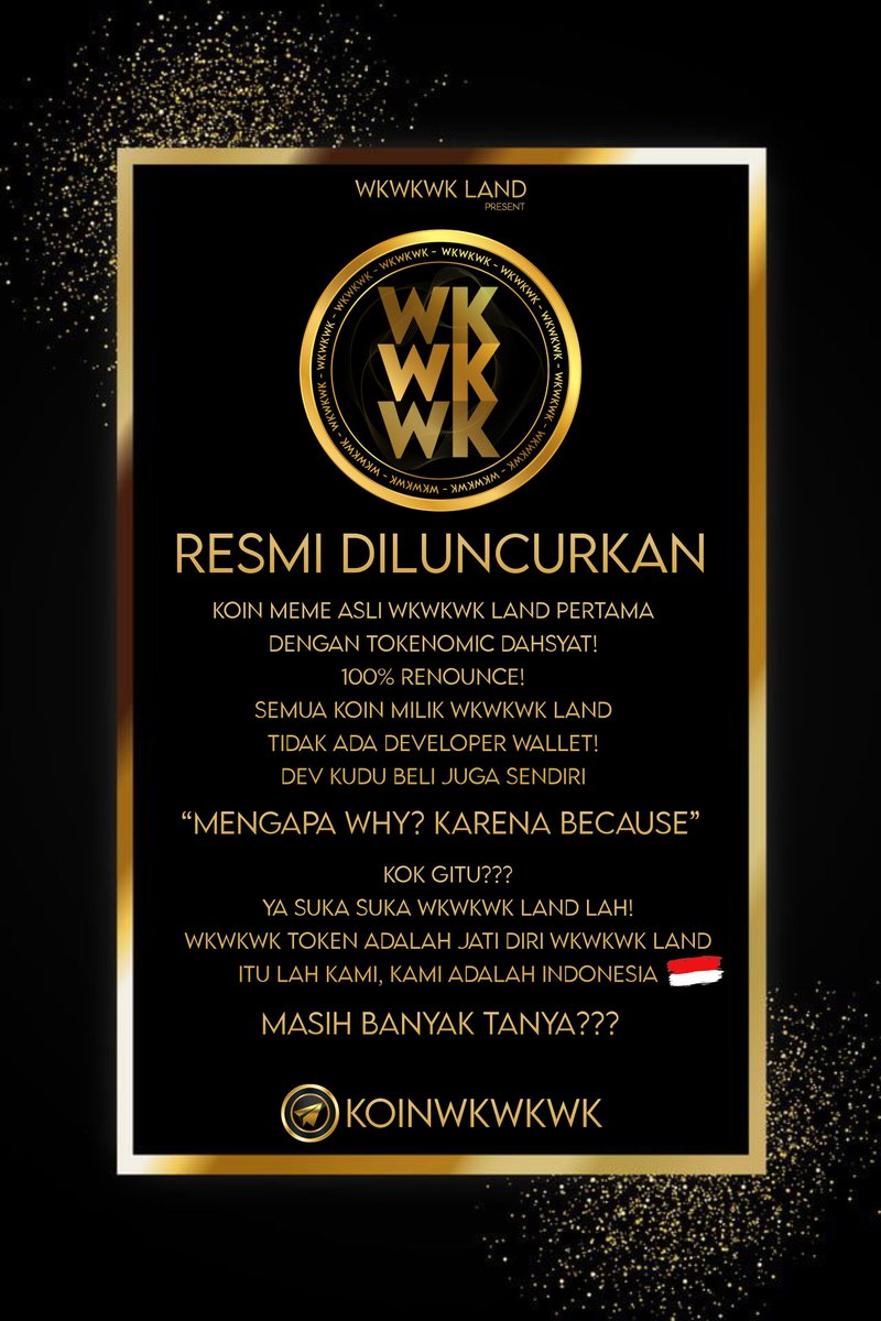 TokenWkwkwk's tweet photo. 100% RUGPULL $WKWKWK$ KOIN

TOKENOMIC
⚠️100% Dev Wallet
⚠️99% TAX
⚠️UNLOCKED LP
⚠️DEV RUN
⚠️HIGH PROFIT
⚠️100% BURNED

DINAR CANDY WILL BUY
JUSTIN SUN WILL BUY
KYAI MARUF AMIN WILL BUY

https://t.co/NuOiWwr25C https://t.co/CQoAcSbLDZ