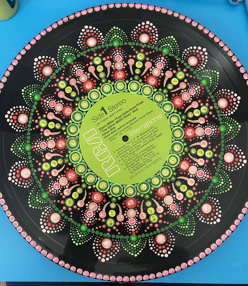 Busy with my next creation #creative #art #mandala #recycledvinyl #artwork