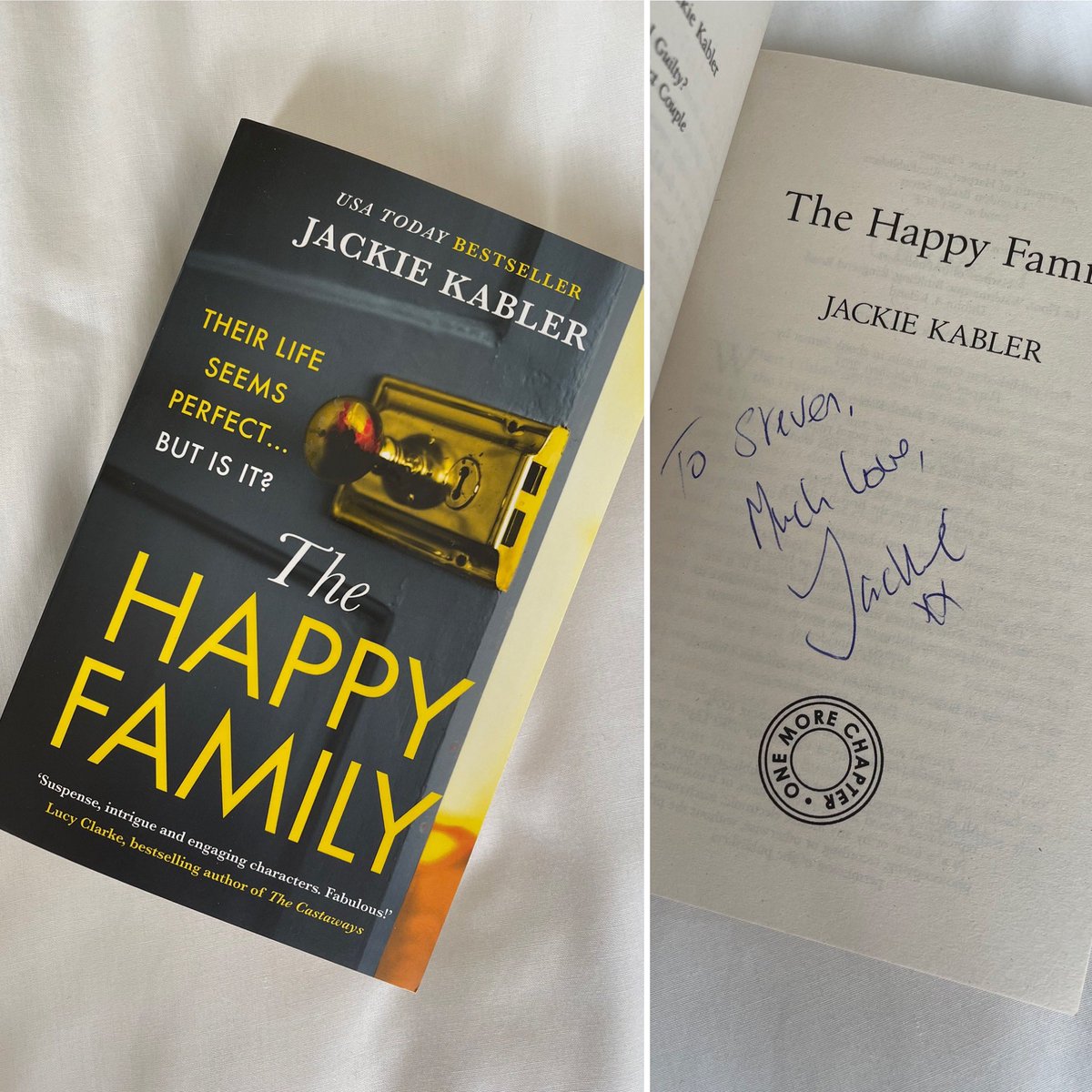 Thank you so much @jackiekabler for my signed copy of your latest novel. Can’t wait to start reading it! Love you lots!! 🥰 #thehappyfamily #competitionwinner #novel #writter #author #crimefiction #paperbacks @HarperCollinsUK