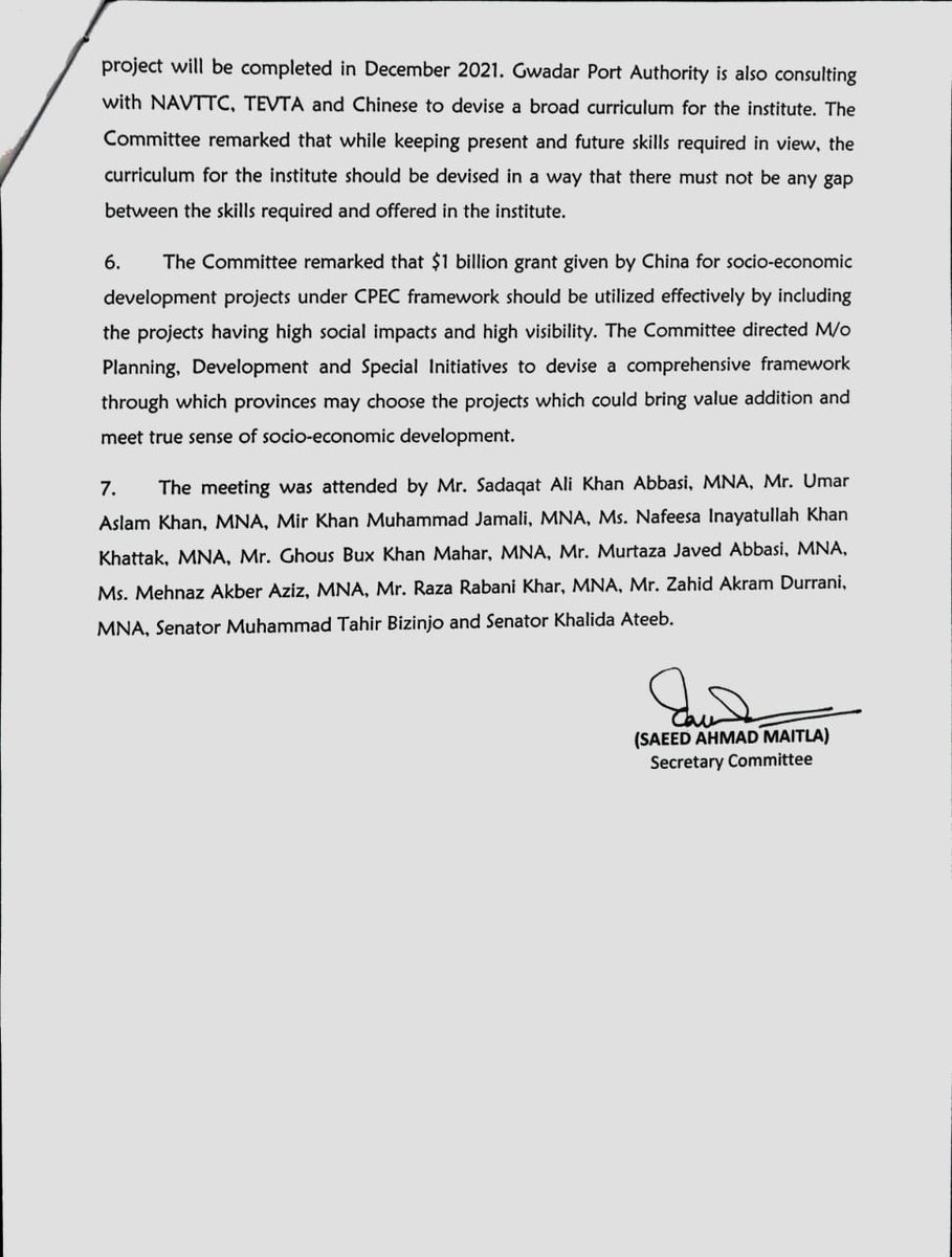 Parliamentary Committee on CPEC tweet media