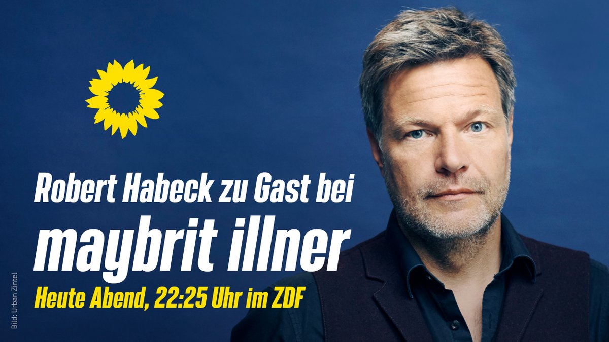 Heute Abend ist Robert Habeck bei maybrit illner zu Gast. 📺 Einschalten um 22:25 Uhr im <a href="/ZDF/">ZDF</a> oder anschließend in der Mediathek schauen.