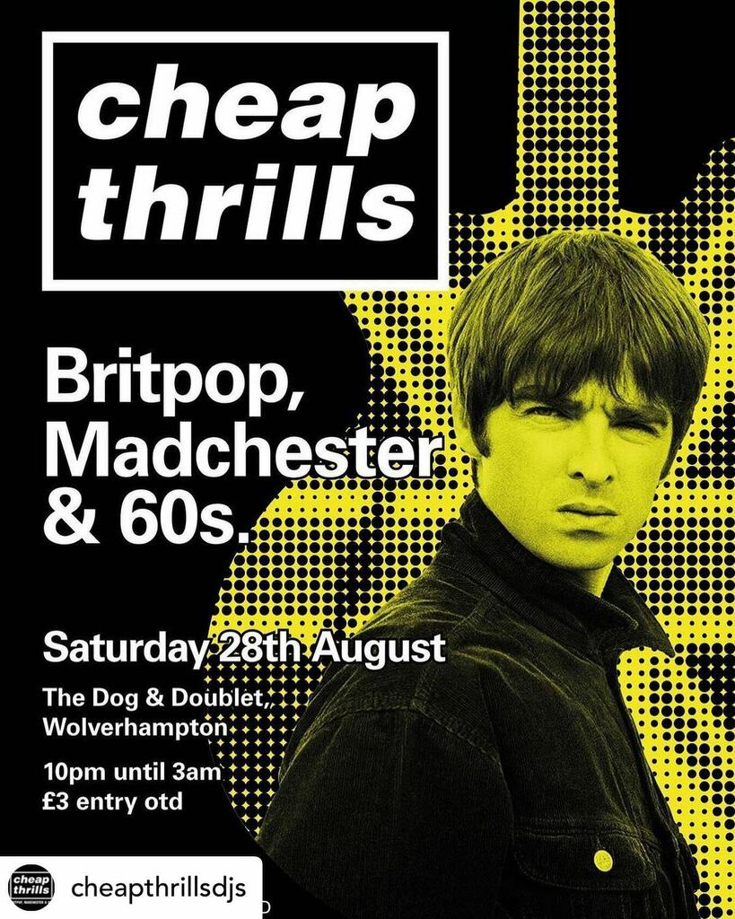 BangWolves's tweet image. It’s the turn of @cheapthrillsdjs this weekend at the Dog!! Get that britpop fix in for your Bank Holiday long weekend! 
Posted @withregram • @cheapthrillsdjs It’s the last Saturday of the month which means we are BACK in Wolverhampton! Britpop, Madc… instagr.am/p/CTCYUF2jSqV/