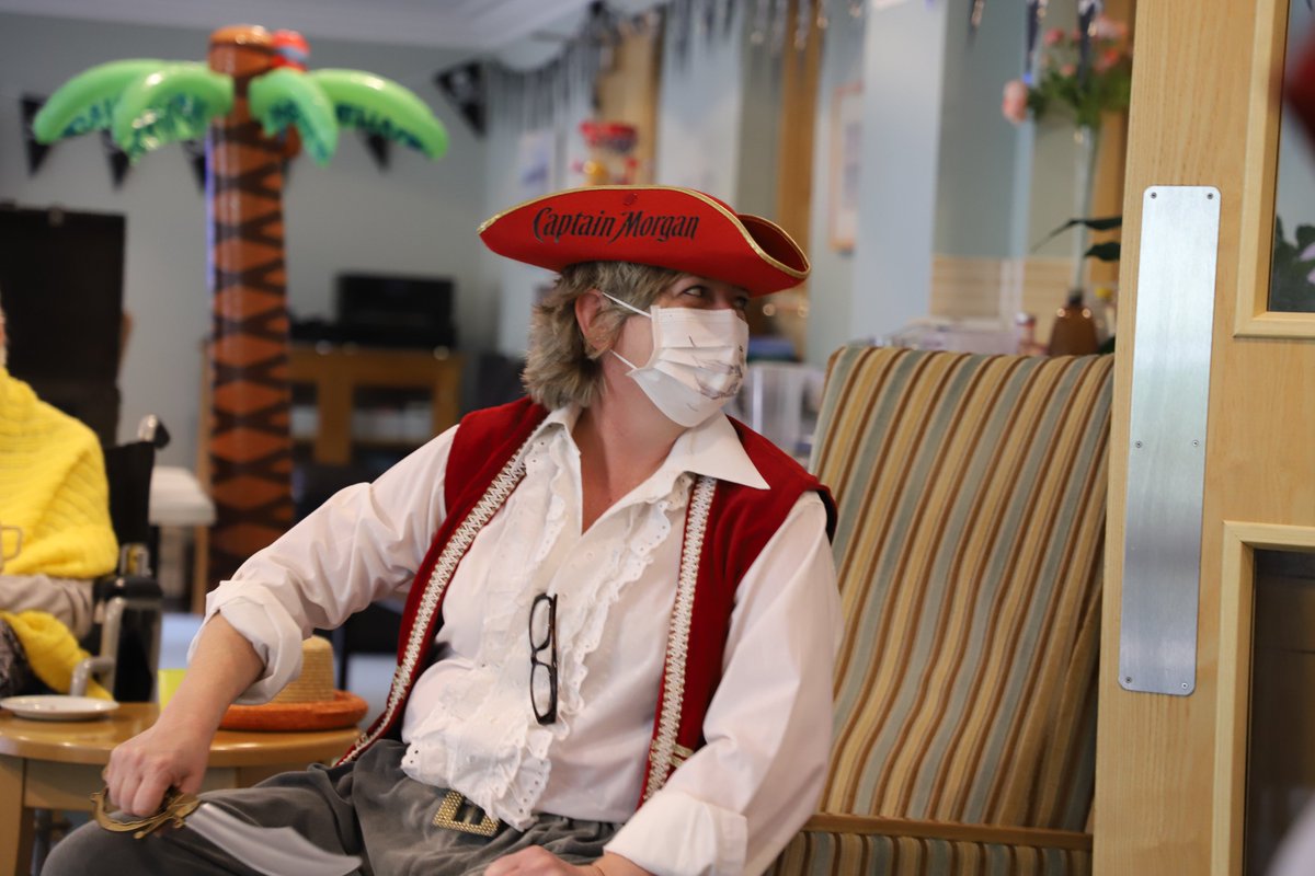 BurwoodHome's tweet photo. Ahoy me hearties!! We recently held a Pirate themed afternoon for our residents which was enjoyed by all. We had games, a tea party, and Charlie the home's therapy dog even dressed up as well!! #Burwood #Pirateday #ahoymehearties 🏴‍☠️🦜⚓️🐶 https://t.co/D6TOHxQEvu