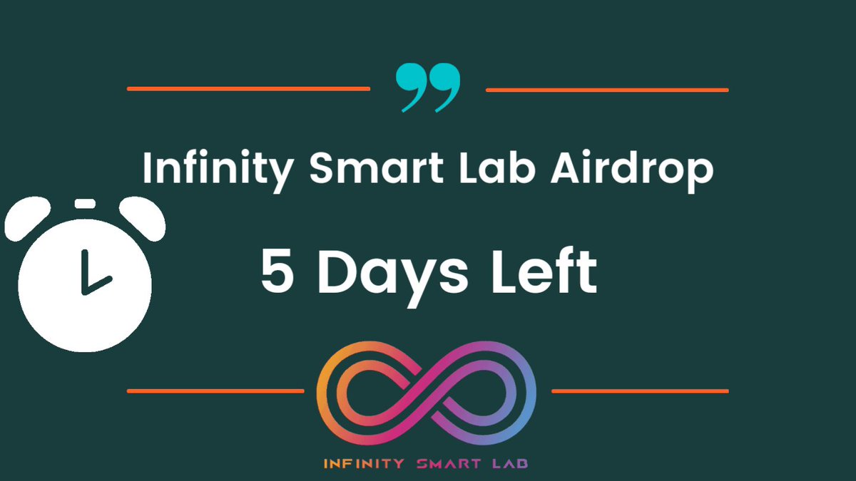 infinity_sl's tweet image. Infinity Smart Lab Airdrop ends in 5 days Hurry and Participate to join the most incredible project🤑