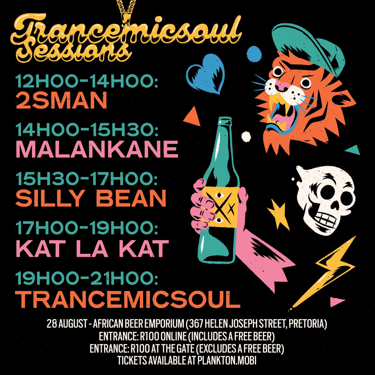Trancemicsoul (@trancemicsoul) on Twitter photo This is how we roll <a href="/AfricanBeers/">AfricanBeerEmporium</a> (367 Helen Joseph Street, Pretoria) on Saturday for #TrancemicsoulSessions.
Secure your spot by getting an online ticket for R100 bit.ly/3xPTfF7
We will also have door tickets on a first come first serve basis.
So come early! This is how we roll <a href="/AfricanBeers/">AfricanBeerEmporium</a> (367 Helen Joseph Street, Pretoria) on Saturday for #TrancemicsoulSessions.
Secure your spot by getting an online ticket for R100 bit.ly/3xPTfF7
We will also have door tickets on a first come first serve basis.
So come early!