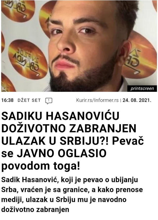 alexplat1244's tweet photo. #Bosnjackom sovinisti i fudamentalisti koji je pevao o zverskom klanju #Srba dozivotno zabranjem ulazak u #Srbiju 💪💪💪👍👍👍 https://t.co/KbJM6trcgC