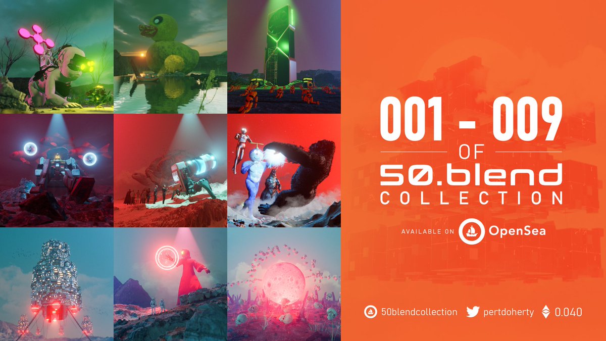 pertdoherty's tweet photo. The 50.blend is available on @opensea 
All 1/1 edition. Put all commitment for almost 3 months to create this. I hope there will be some who will love these pieces. Cheers. #nfts #nft #nftcollector #NFTCommunity #NFTshill #OpenSeaNFT #50blend #NFTartist 

https://t.co/hqgu1bj3BZ https://t.co/FGA1Onptea