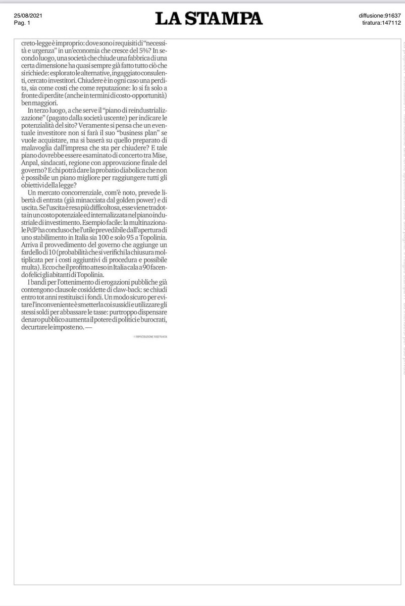 E se delocalizzassimo lo statalismo? <a href="/AdamSmithIT/">Adam Smith Society</a> <a href="/fle/">Fle, la Jamba de Hierro 🔩🤘</a> <a href="/Ali2_official/">ALI</a> <a href="/OGiannino/">Oscar Giannino</a> <a href="/DavideGiac/">Davide Giacalone</a> <a href="/CarloStagnaro/">Carlo Stagnaro 🏴󠁧󠁢󠁥󠁮󠁧󠁿🇺🇦</a> <a href="/ricpuglisi/">Riccardo Puglisi</a> <a href="/carloalberto/">C.A. Carnevale-Maffè</a> <a href="/MarcoCantamessa/">Marco Cantamessa</a> <a href="/Phastidio/">Mario Seminerio</a> <a href="/FPanunzi/">Fausto Panunzi</a> <a href="/amingardi/">AlbertoMingardi</a>