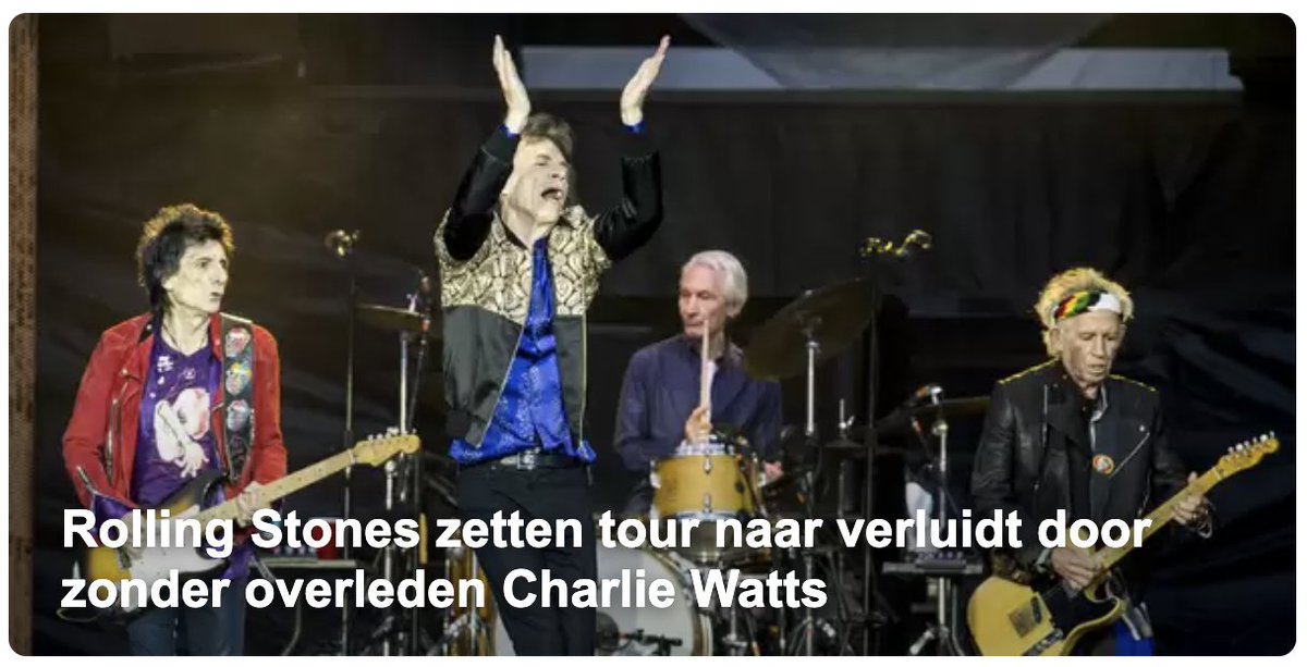 Zou het opvallender vinden als ze op tour zouden gaan mét overleden Charlie Watts. #RollingStones #NUnl