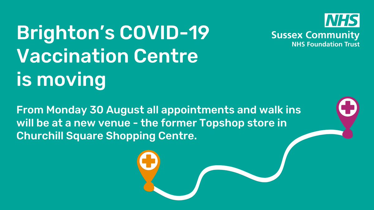 BBCSussex's tweet photo. The #Brighton mass covid vaccination centre will move from the Brighton Centre to the old Topshop shop in Churchill Square from Monday
https://t.co/M6e1ZD1faK https://t.co/xaJMjnFM5F