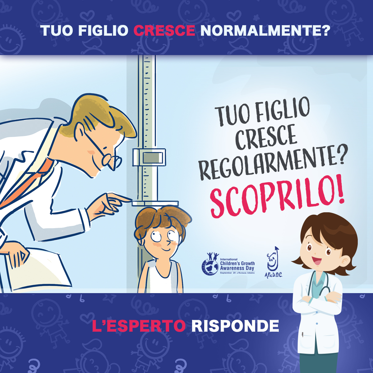 AfadocOnlus's tweet photo. Buona Crescita = Buona Salute! ❤
Tuo figlio cresce regolarmente? Scoprilo!
Parte oggi in tutta Italia la campagna di sensibilizzazione #AFaDOC 2021.
https://t.co/dz1881NoeU
#icosep #buonacrescita #buonasalute #endocrinologia #pediatria #crescita #ChildGrowthAwareness @icosep https://t.co/5brw7dBjme