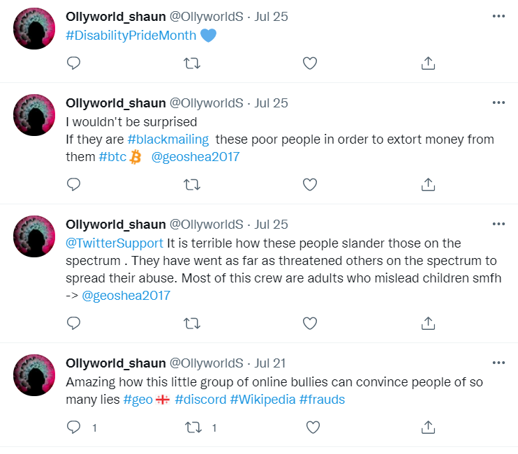 geoshea2017's tweet photo. @OllyworldS is someone to be avoided and blocked at all costs, he victim-blames, says discriminatory slurs and spreads false accusations to defend a confirmed pedophile. report, block and ban him if you can. https://t.co/5bO4SjR3e3