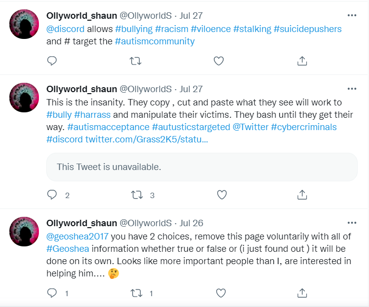 geoshea2017's tweet photo. @OllyworldS is someone to be avoided and blocked at all costs, he victim-blames, says discriminatory slurs and spreads false accusations to defend a confirmed pedophile. report, block and ban him if you can. https://t.co/5bO4SjR3e3