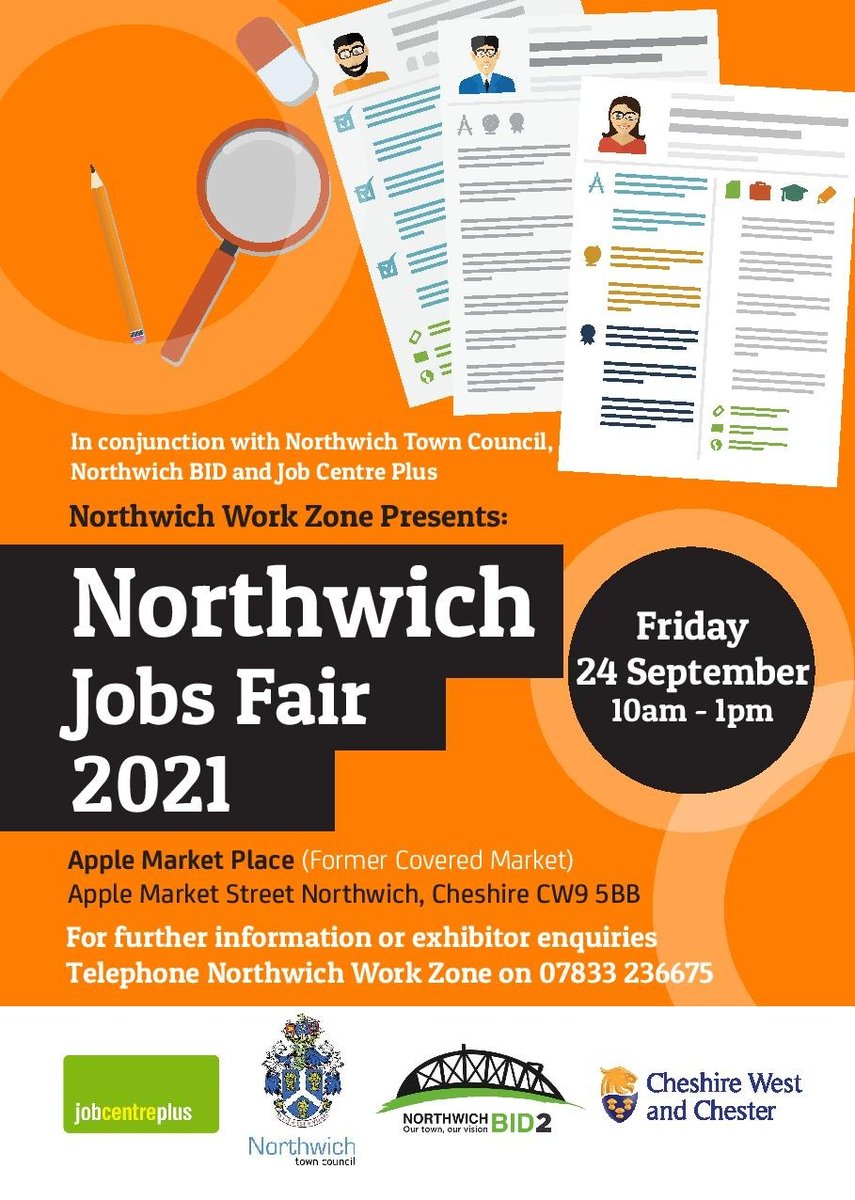 Come along  &amp; say hello! Meet Lorraine, Sue &amp; Laura  who can help anyone local looking for work  inc. building your CV 📋 application forms 🖊️ interviews 👨🏽 👱🏼‍♀️ IT access 💻 work experience 👷🏽‍♂️ 👮🏻‍♂️ 👩‍🍳 &amp; more! #Northwich #Employment #Cheshire #WorkAdvice #CV #WorkReady #PopAlong