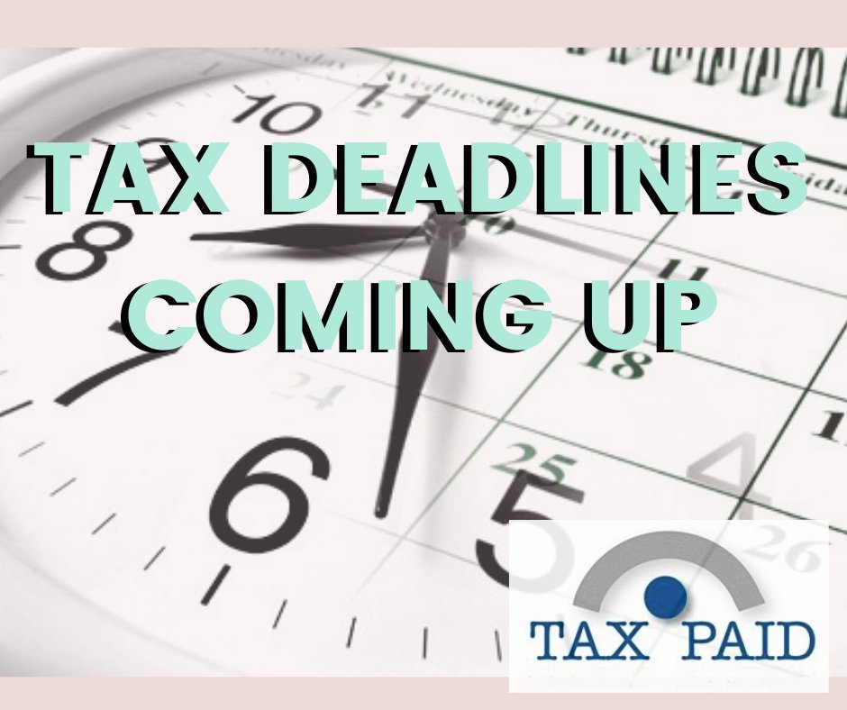 TAX SEASON DEADLINES COMING UP!
Have you submitted your individual and/or business tax returns? Do you need assistance with getting your books in order? Tired of paying more than you should for accounting and tax services?
Contact us today on 021-286-7394 or info@taxpaid to