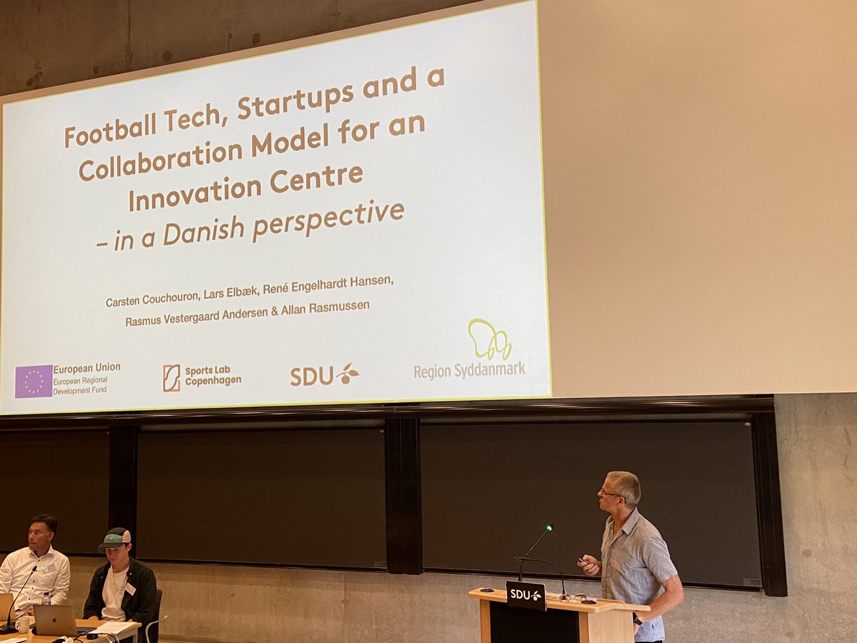 SDUIOB's tweet photo. Nordic Sports Innovation Summit: Nu præsenteres en samarbejdsmodel for innovation indenfor fodbold. Konklusion: det er komplekst, men vi har enorme potentialer i Norden. @SyddanskUni @SUND_SDU @sportslabcph #iob50 https://t.co/aNZxYjG9AU