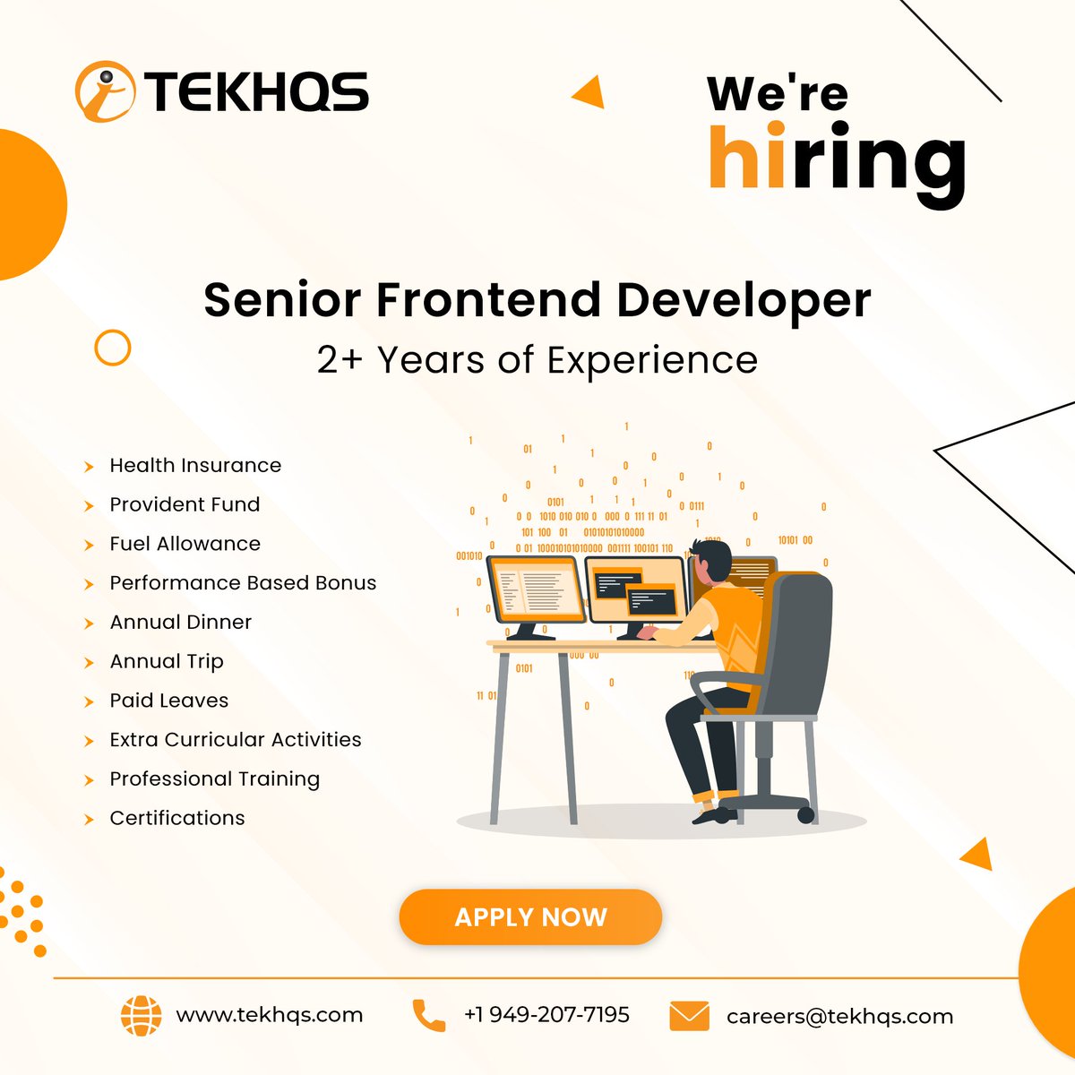 TekHeadquarters's tweet image. #TEKHQS is looking for #SeniorFrontendDeveloper

Desired Skills &amp;amp; Experience:

Interested candidate, please email your resume: careers@tekhqs.com.

#tekhqs #hiring #careers #jobs #development #oracle #supplychain #sap #customerservice #informationtechnology #frontenddeveloper
