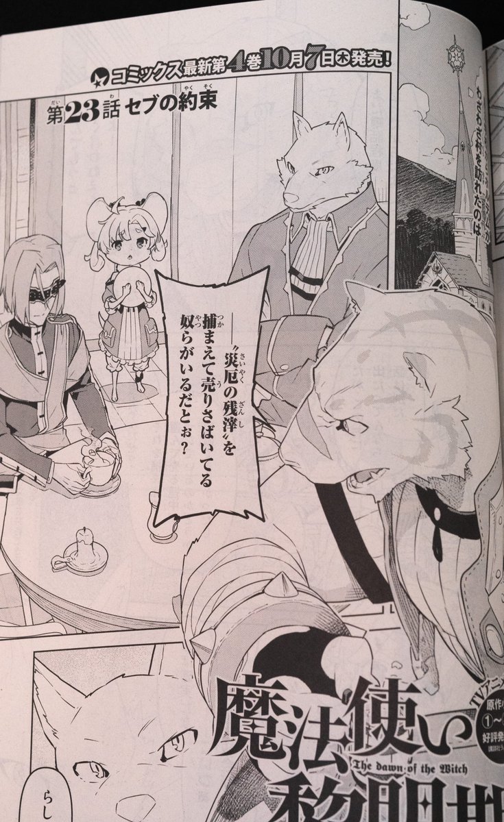 本日発売の月刊少年シリウス10月号にタツヲ神の『コミカライズ版魔法使い黎明期』第23話載ってます❗️
スカートパージされたロス先生が見られるのはシリウスとマガポケだけ⁉️
しれっと載ってる単行本4巻の告知が見られるのはいシリウスだけ‼️(たぶんね)
よろしくお願いしますー❗️