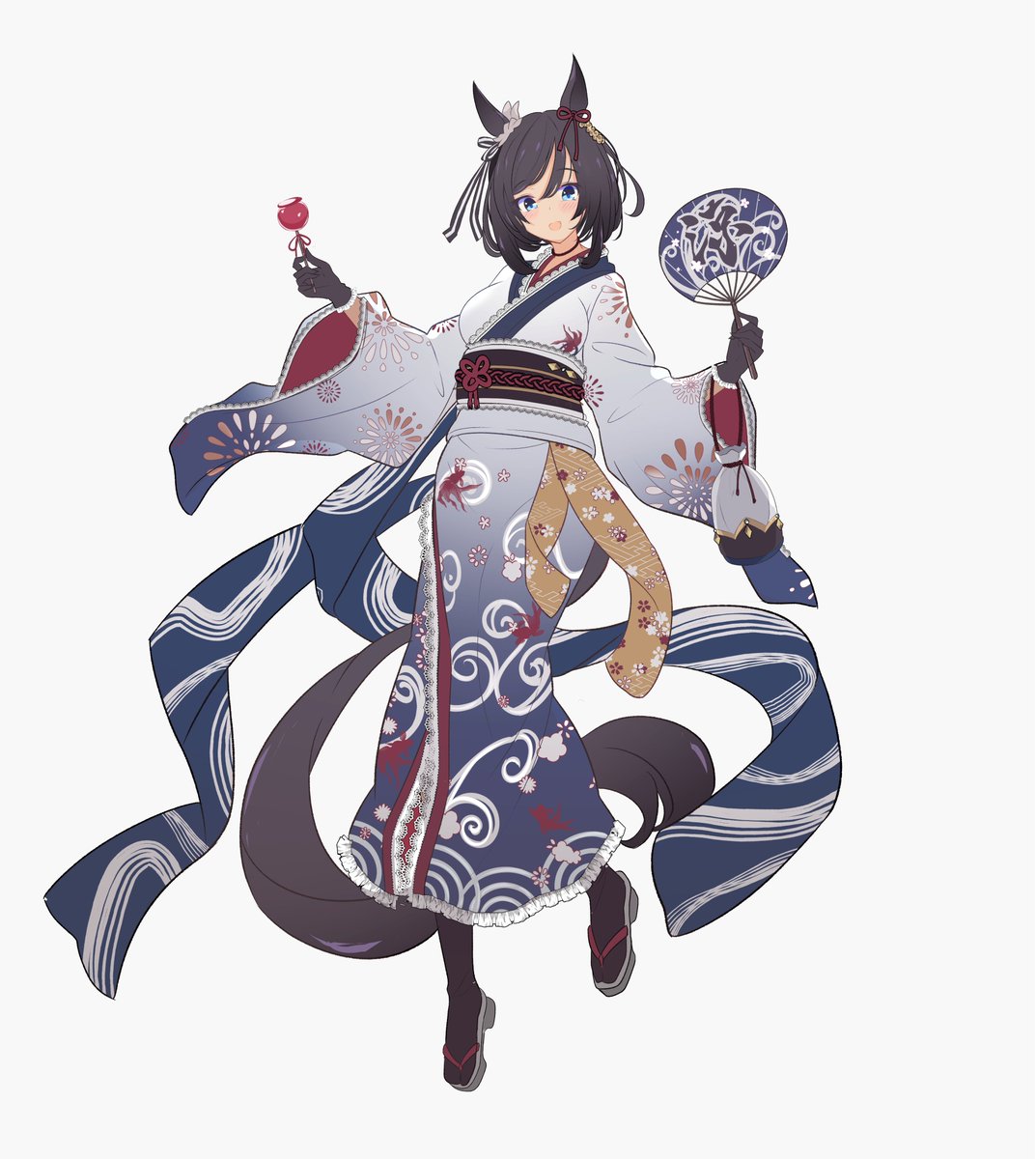 eishin flash (umamusume) 1girl japanese clothes animal ears horse ears tail kimono solo  illustration images