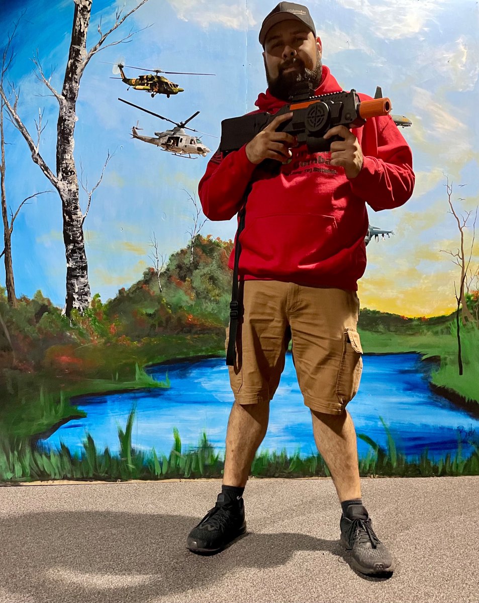 TacUrbanCombat's tweet photo. This gentleman rocking one of our hoodies specifically came to visit us from Boston just to play laser tag after seeing us on TikTok. https://t.co/t4TNfmKy2r