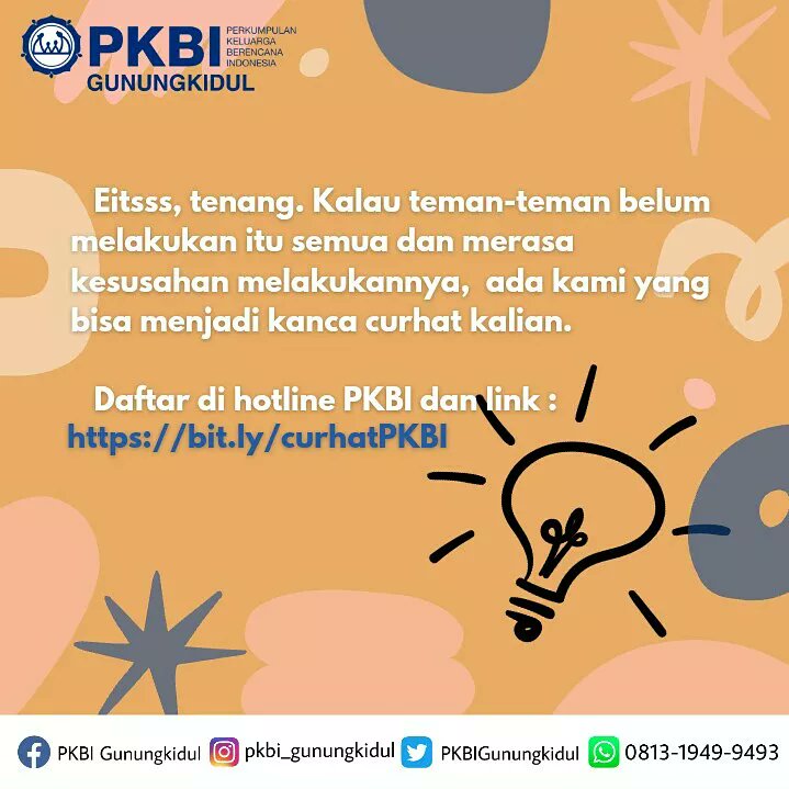 Relasi dengan pasangan atau teman mu sehat tidak?
Kondisi kesehatan mental mu terganggu?
Bingung pubertas apa yang harus dilakukan?
Atau 
Mau cerita stres pembelajaran daring?

Bisa hubungi bit.ly/curhatPKBI
Bersama konselor ramah dan menjamin kerahasiaan.

#konsultasi