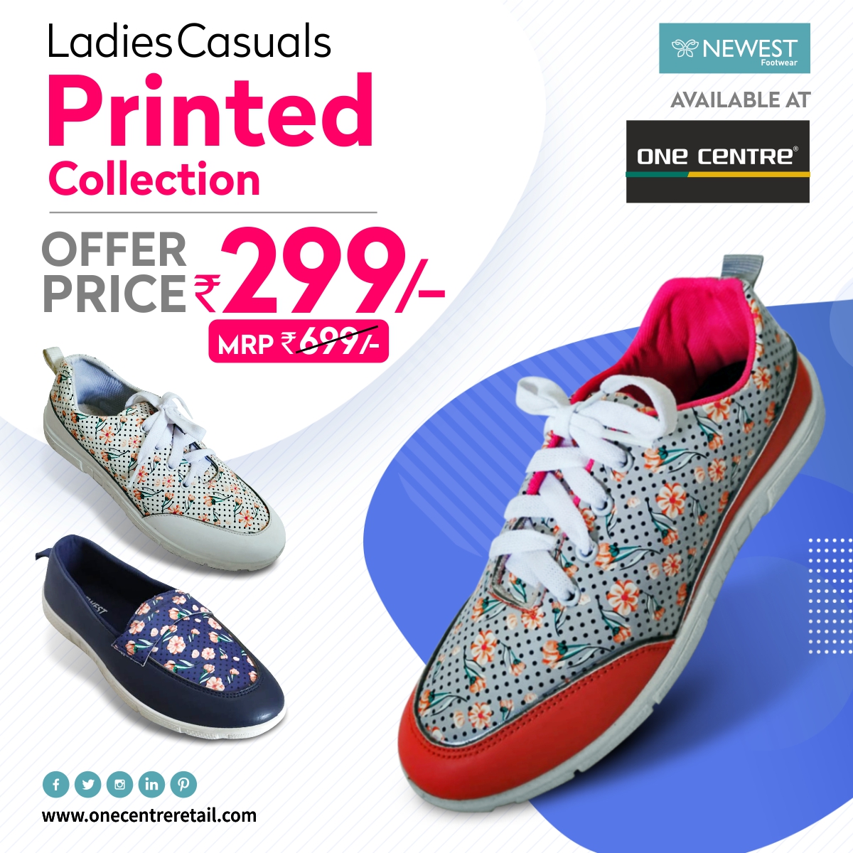 OneCentreIndia's tweet photo. One Centre brings to you ladies casual printed collection worth ₹699/- at just ₹299/-.
So, what are you waiting for? Grab the offer. Visit the nearest outlet today.
#footwear #newarrivals #womenfashion #girlsfashion #clothes #clothingbrand #onecentre #onecentreretail https://t.co/cqyPjvnwel