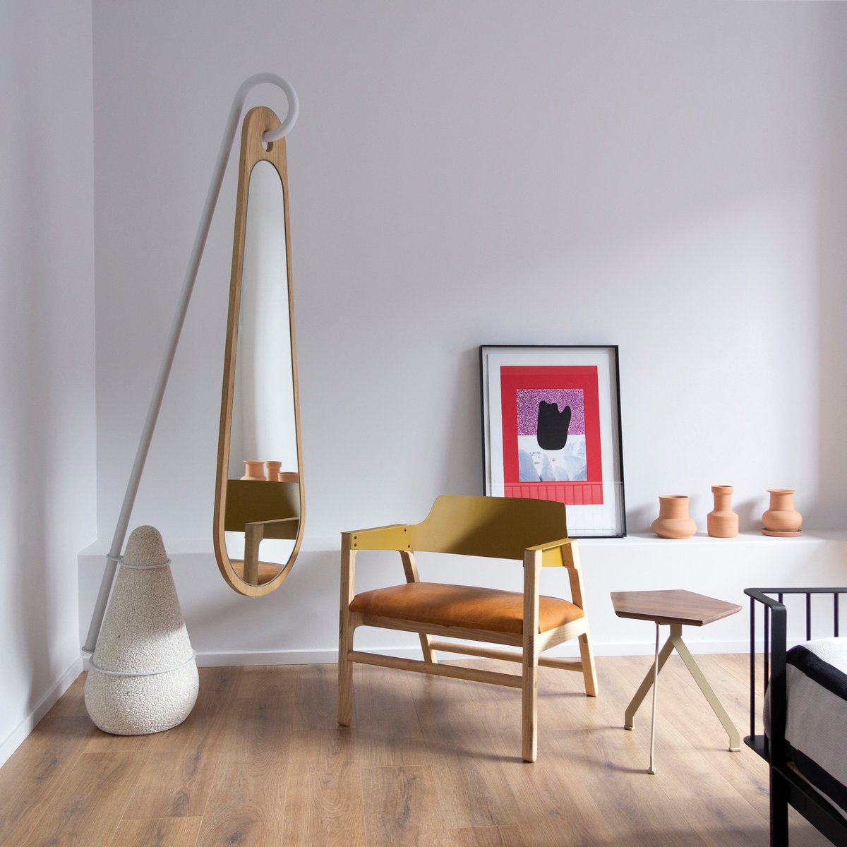 Create a new interior language with the Fantasia mirror, Loop lounger, Hex side table, and OK Fine print.

Email sales@dokterandmisses.com or order online.

#dokterandmisses