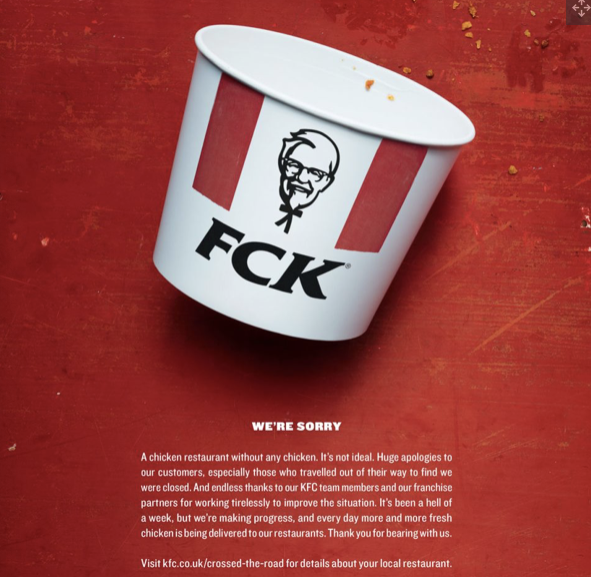 Fast food chicken shortages have made the headlines recently – but that's nothing new. The last time it happened prompted this marketing masterstroke from KFC. Snatching victory from the jaws of defeat!