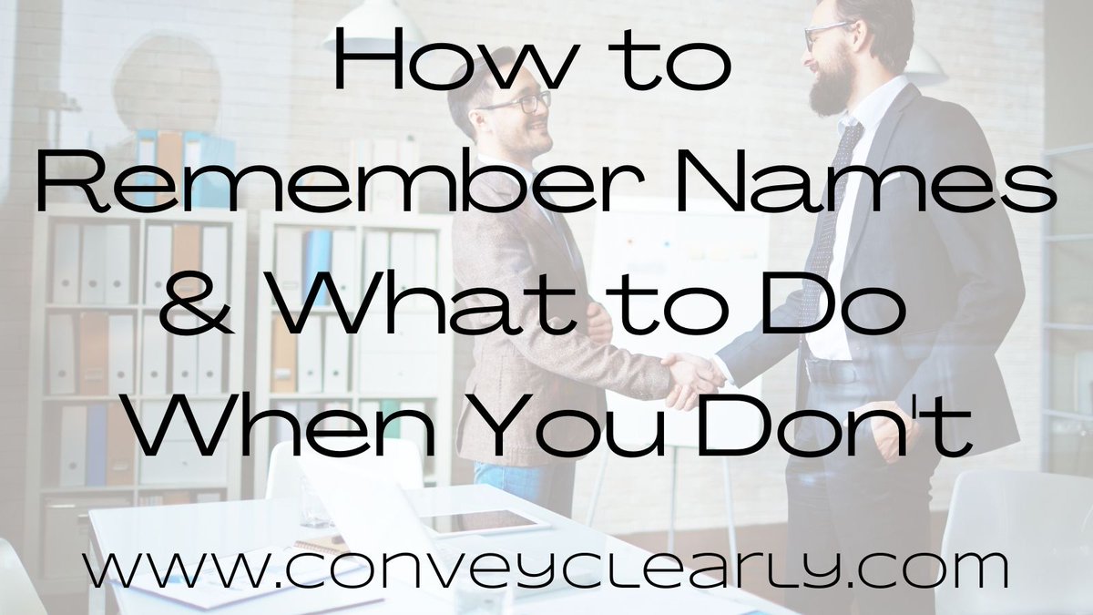 ConveywithTraci's tweet image. What?! You don&apos;t remember people&apos;s names? What would Dale Carnegie say?!

conveyclearly.com/2021/08/20/how… 

#winfriends #influenceothers

@ConveyClearly @CONVEYwithIta