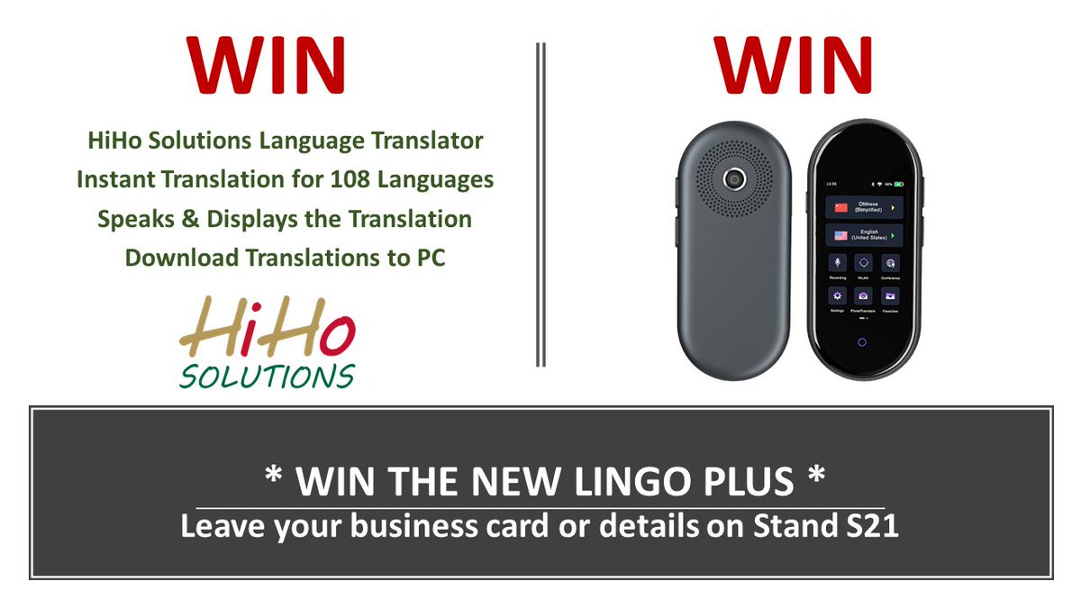Vitaltelecoms's tweet image. Win with NB Data at the Emergency Services Show

7th and 8th September NEC Birmingham

See us on Stand 21 and leave your details for a chance to win the new HiHo Solutions Language Translator

108 Languages at the touch of a button!

#ESS2021 #NBData

nbdata.co.uk/brands/hiho.ph…