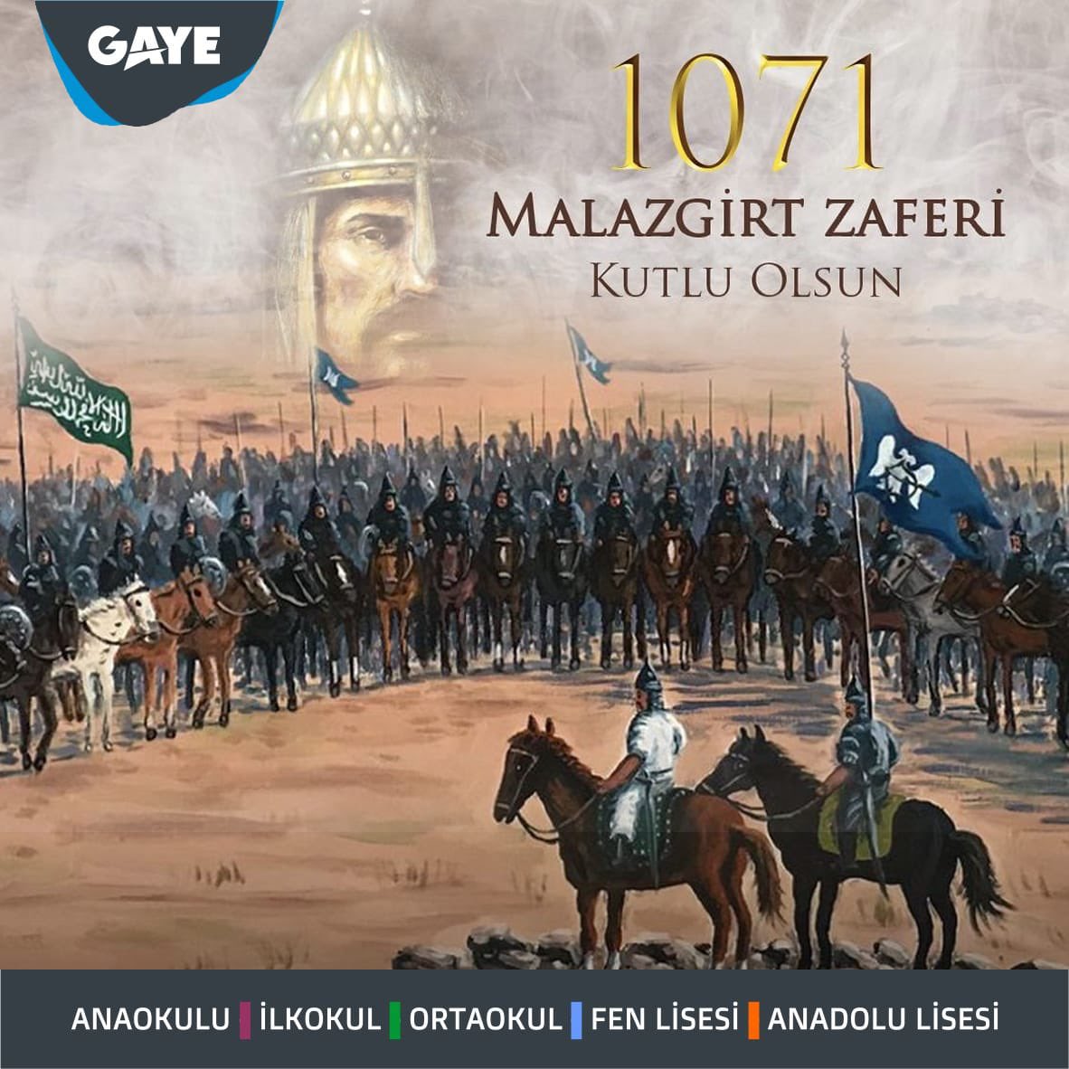 Sultan Alparslan'ın önderliğindeki ordumuzun  kahramanlık destanı olan 26 Ağustos 1071 Malazgirt Zaferinin 950'nci yılını kutlarız.
#malazgirt1071
#erdemli #gayeokulları #özelokul