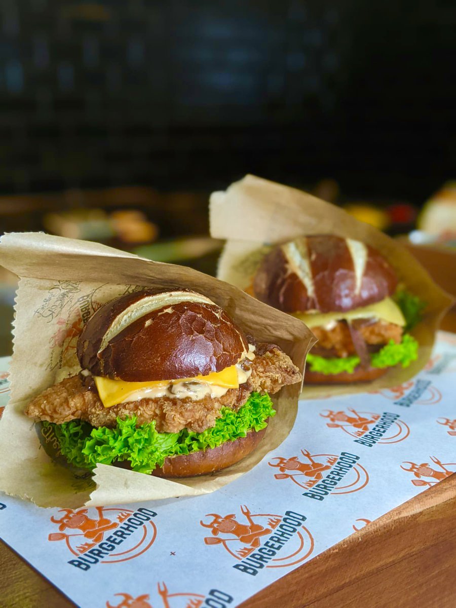 Celebrating #NationalBurgerDay at Burgerhood in Derby, serving our award winning Homestyle Buttermilk Fillets. 🍗