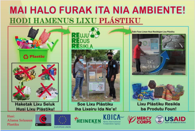 EU_TimorLeste's tweet photo. Did you know that Dili has brand new bins only for plastic waste? Through the Circular Economic Program, with the support of the EU🇪🇺, @Mercy #TimorLeste has installed around 50 plastic waste bins in the city as a pilot program. #plasticwaste #timorleste #ThreeR #circulareconomy https://t.co/qXkGv8A6Md