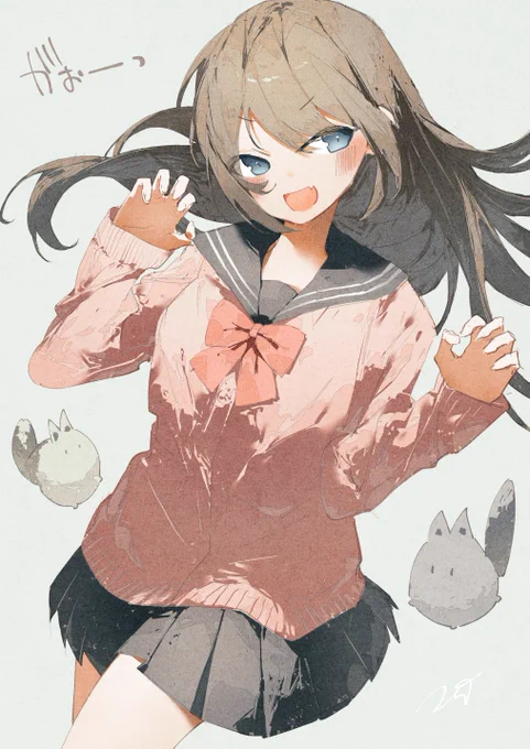 舌しまい忘れている子とがおーってしてる子 