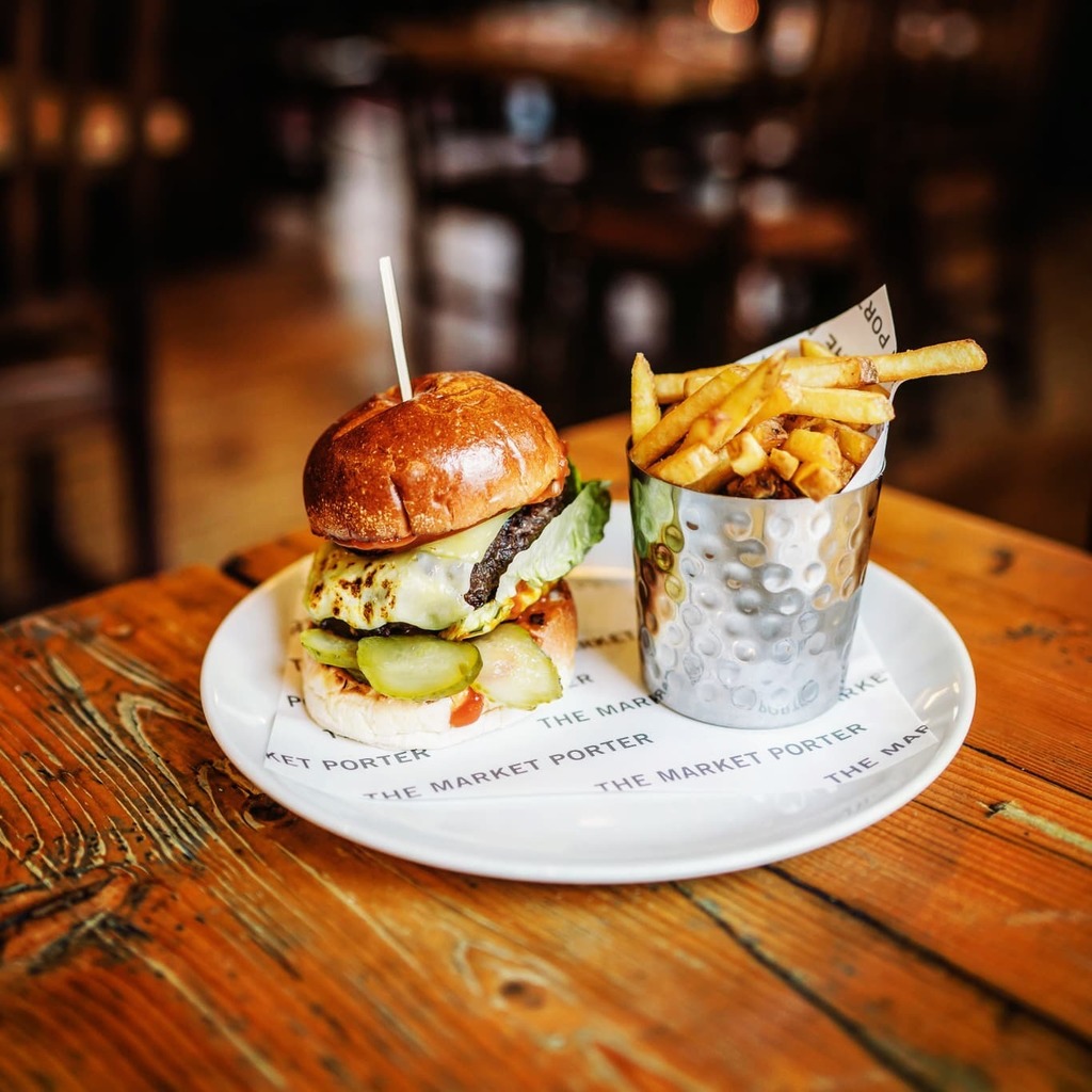 TheMarketPorter's tweet photo. Another very important date in the calendar - today is NATIONAL BURGER DAY! Which is the perfect excuse to go out and celebrate with a Market Porter Burger in hand - and while you're here you might as well get a beer! https://t.co/g5XHLFKkTC https://t.co/DXDeCbER3z