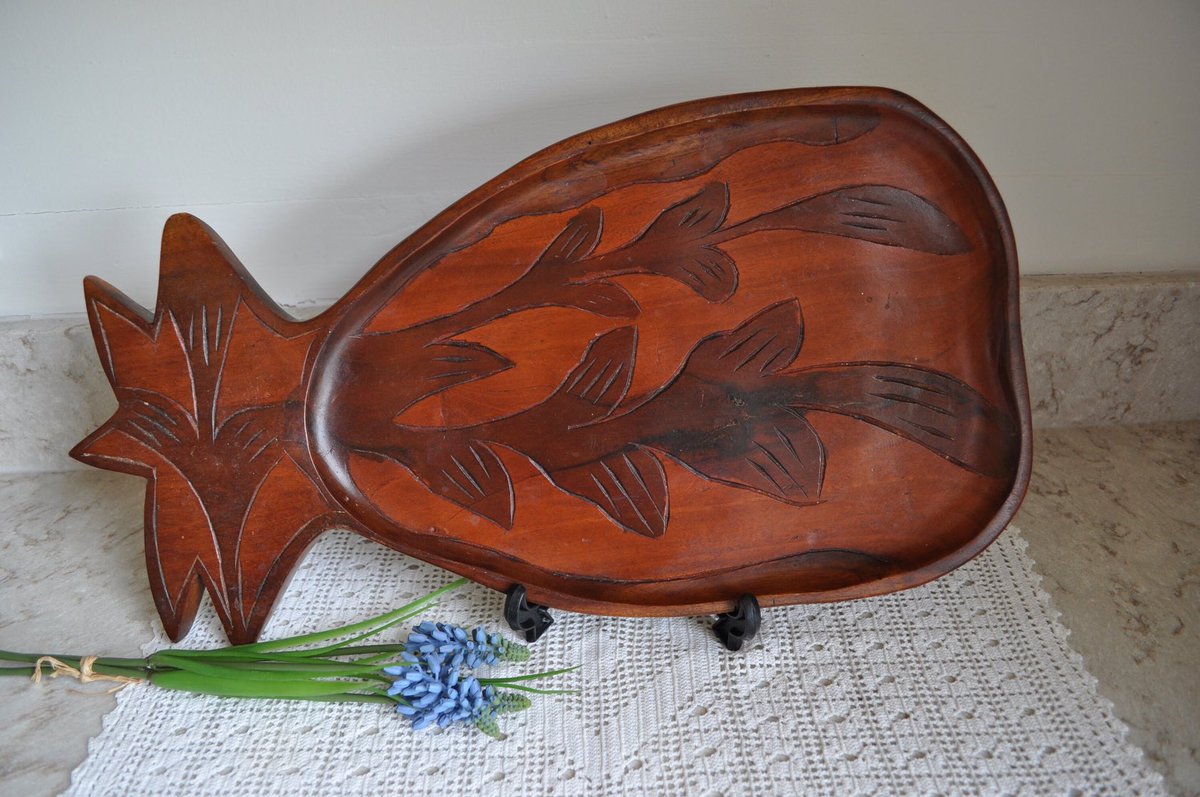 Excited to share this item from my #etsy shop: Vintage Carved Charcuterie Board Made in Haiti #carvedwoodtray #charcuterieboard etsy.me/38iUHp3