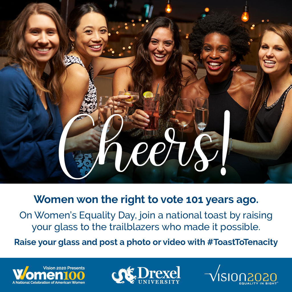 AlicePaulInstit's tweet photo. #DYK it's Women’s Equality Day - the anniversary of the 19th Amendment becoming law? Join API and @vision2020women100 in a collective toast by using the hashtag #ToastToTenacity.
Tune into the Toast to Tenacity livestream from 12-1pm ET:
https://t.co/I2Ks3Q7py7 https://t.co/h7DxznCnAF