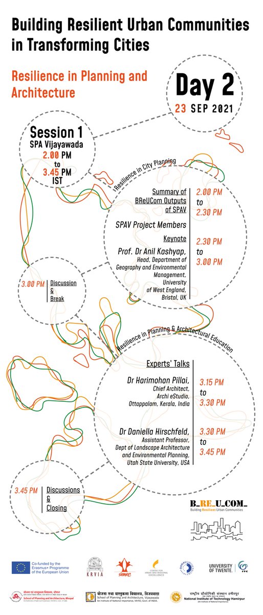 Day 2 Session 1: Resilience in Planning and Architecture - Building Resilient Urban Communities in Transforming Cities – 22-24th September 2021 REGISTER NOW: bit.ly/3j0IiMF #BReUCom #climatechange #Resilience #MarginalisedCommunities #Gender #Technology