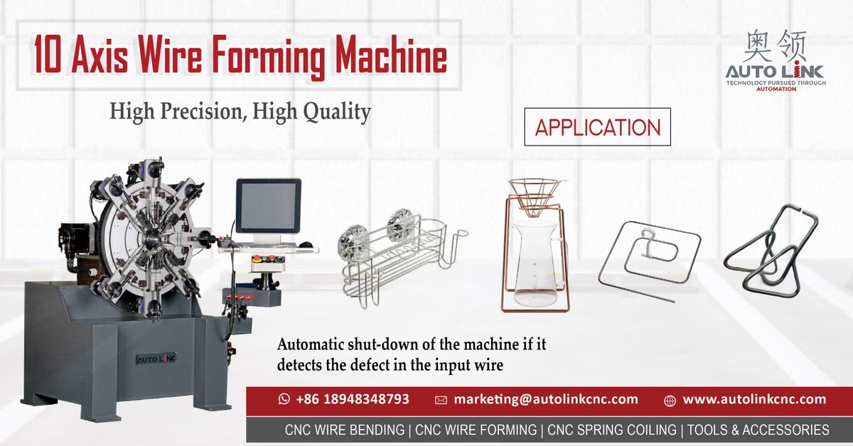 autolink_cnc's tweet image. Autolink CNC Technology Co., Ltd. | Our CNC WIRE FORMING MACHINE produces wire forms to meets the industrial needs at a higher rate of production | To Get Us👉bit.ly/38eOg6f | Ping us your requirement,📱86 18948348793✉️marketing@autolinkcnc.com
#wireformingmachine