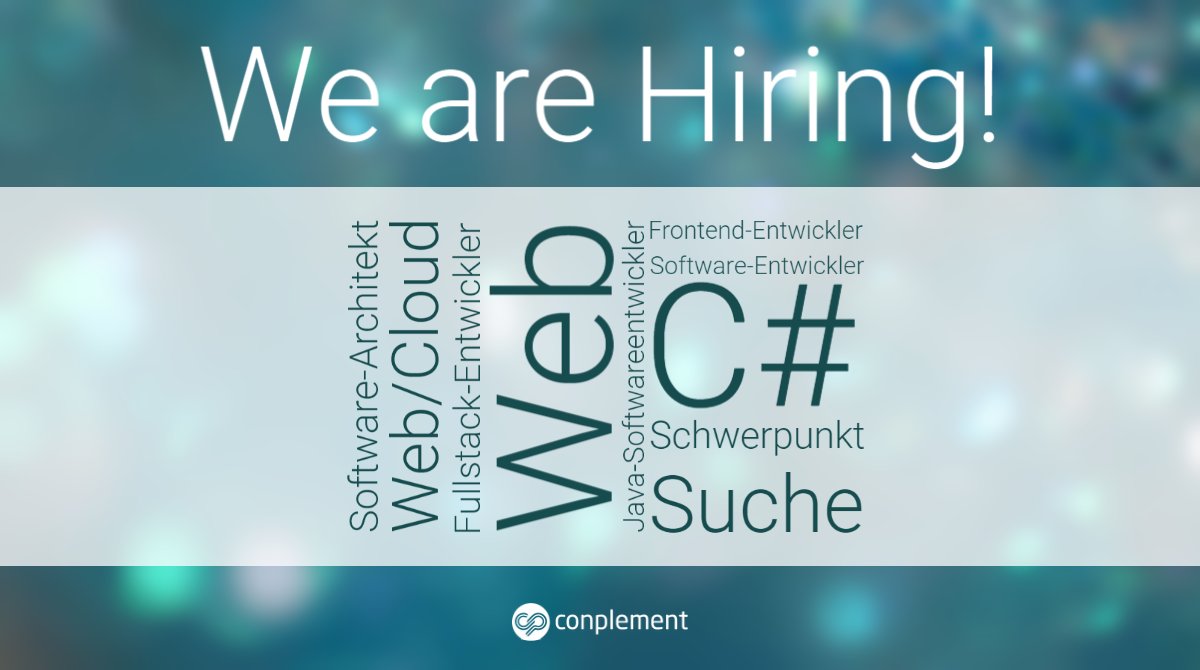 conplementAG's tweet image. Wir suchen: 
Software-Architekt Web/Cloud: hubs.ly/H0W12Lz0
Fullstack-Entwickler Web: hubs.ly/H0W11pD0
Java-Software­­-Entwickler: hubs.ly/H0W13wN0
Frontend-Entwickler: hubs.ly/H0W12JK0
Software-Entwickler C# Schwerpunkt Suche: hubs.ly/H0W15Jd0