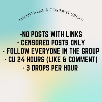 Follow (I follow everyone back) and message to be added!!

It’s a chill group with no drama welcoming all!