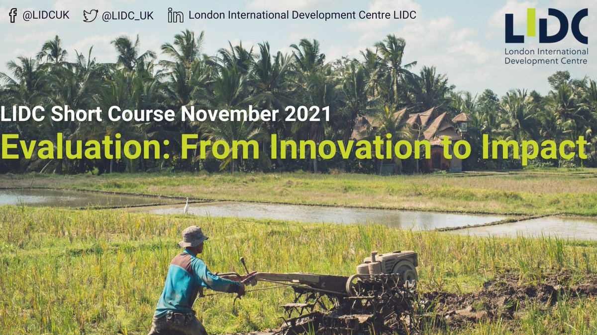 LIDC_UK's tweet photo. Our 'Evaluation: from Innovation to Impact' course returns on 1 November. It's part-time over two weeks, taught by experts from our member institutions, leading NGOs & collaborators. Find out about sponsorship, financial packages & topics covered here:
https://t.co/OTQh2cF0kt https://t.co/REo70VZCwy
