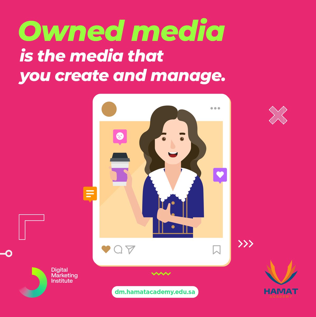 الوسائط المملوكة هي المحتوى أو الوسائط التي تنشأها بنفسك أو تديرها.
-
#hamatacademy #saudiarabia #digitalmarketing #callusnow #visitourwebsite